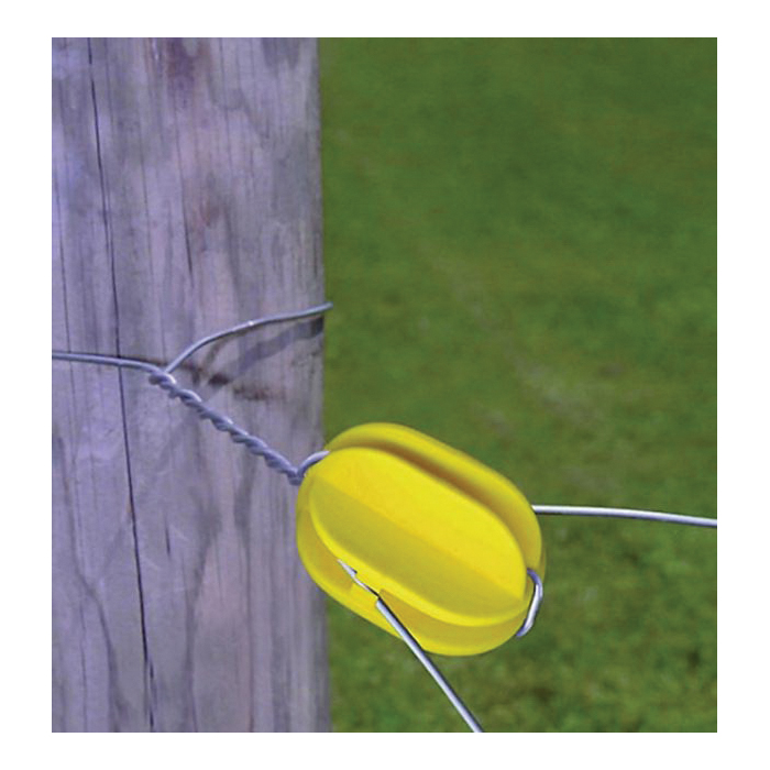 ICY-Z Corner Post Insulator, 9 to 22 ga Fence Wire, Aluminum/Steel, Plastic, Yellow
