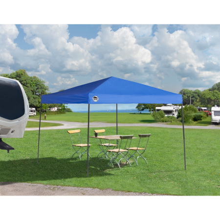 ShelterLogic 157379DS Pop Up Canopy, 10 ft L, 10 ft W, 9.1 ft H, Steel Frame, Polyester Canopy, Blue Canopy