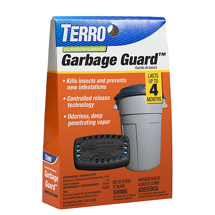 TERRO T800 Trash Can Insect Killer, Solid, Mild Chemical, Blue/Yellow, Adhesive Strip Mounting - 5