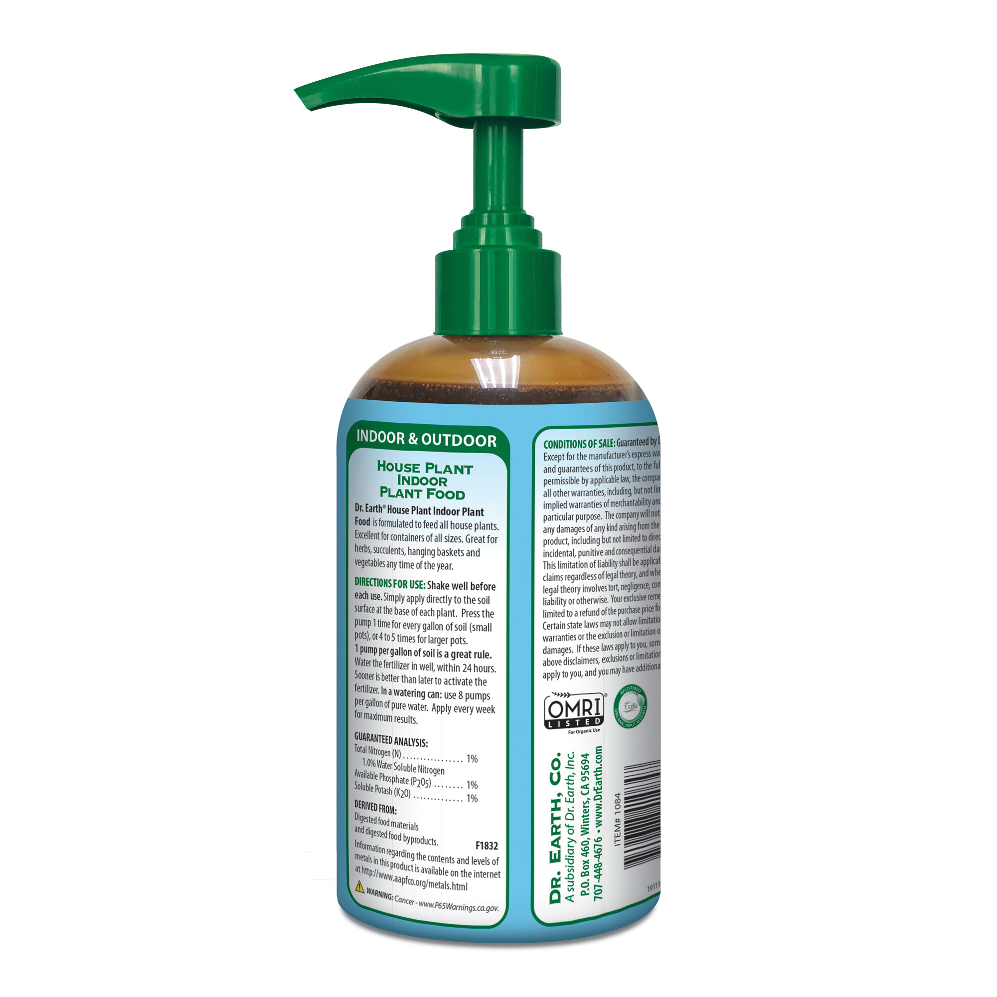 Dr. Earth 1084 House Plant Indoor Plant Food, 16 oz, Liquid, 1-1-1 N-P-K Ratio - 2