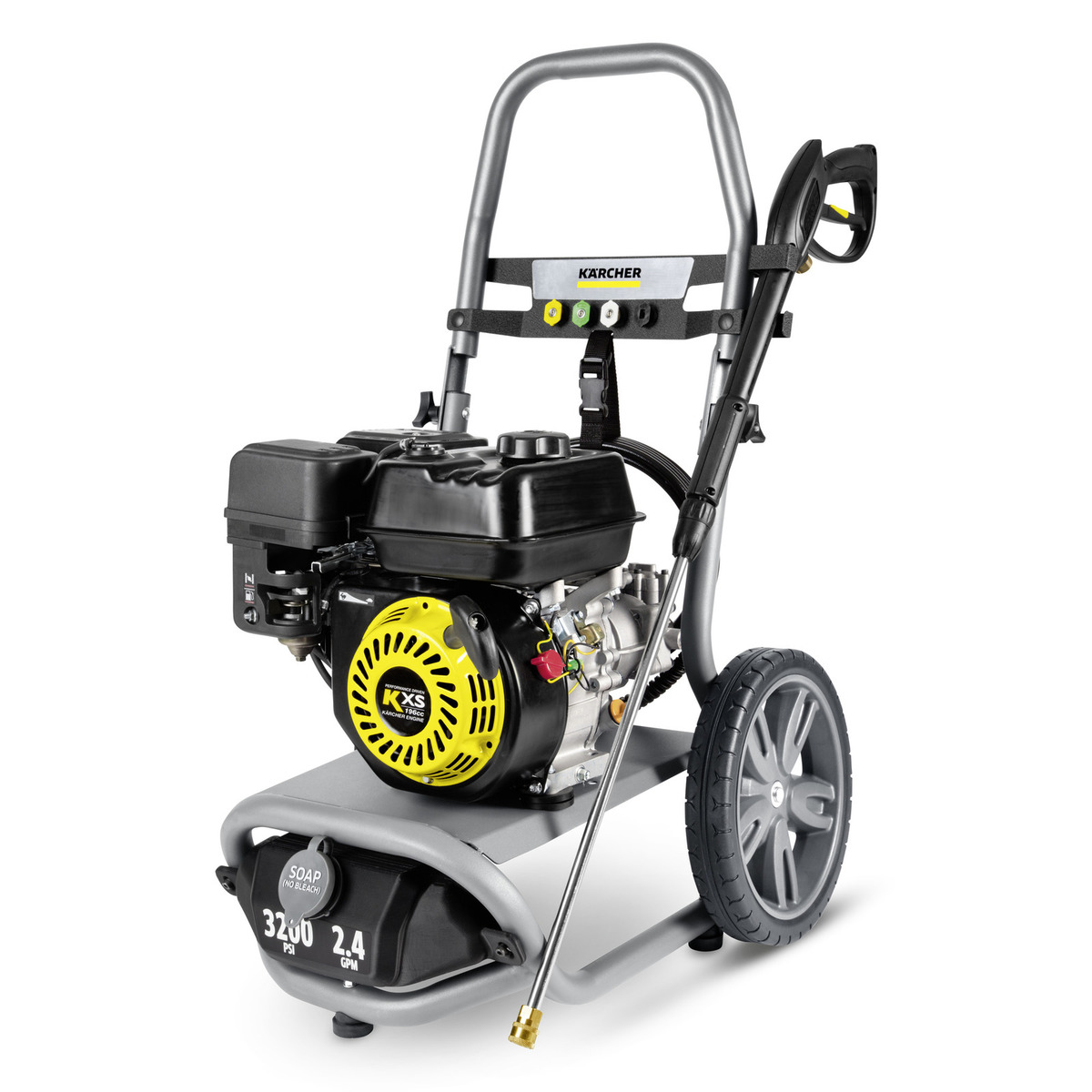 Karcher 1.107.387.0 Pressure Washer, Gas, 196 cc Engine Displacement, Axial Cam Pump, 3200 psi Operating, 2.4 gpm - 1