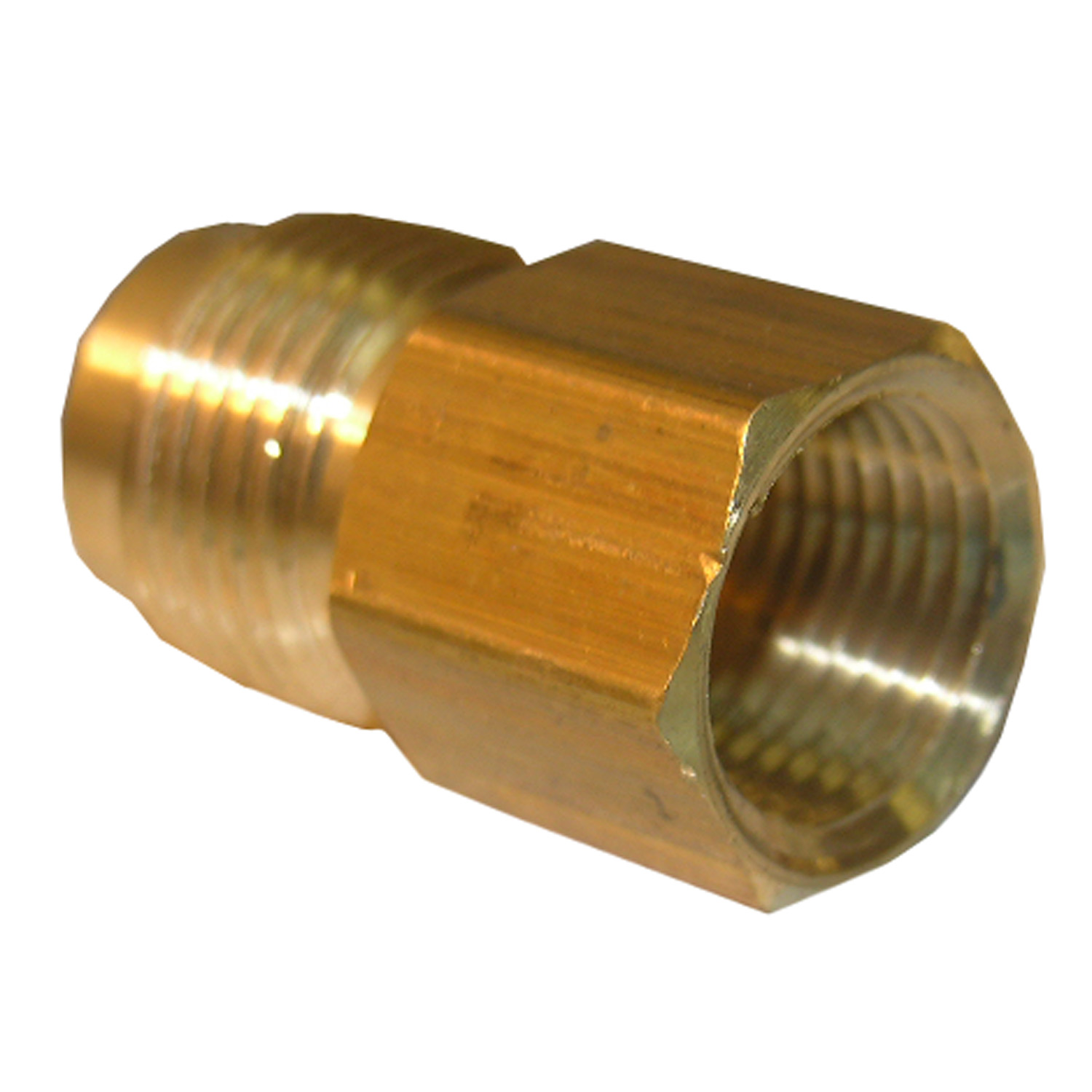 17-4647 Pipe Adapter, 1/2 x 3/8 in, Male Flare x FPT, Brass, 700 psi Pressure
