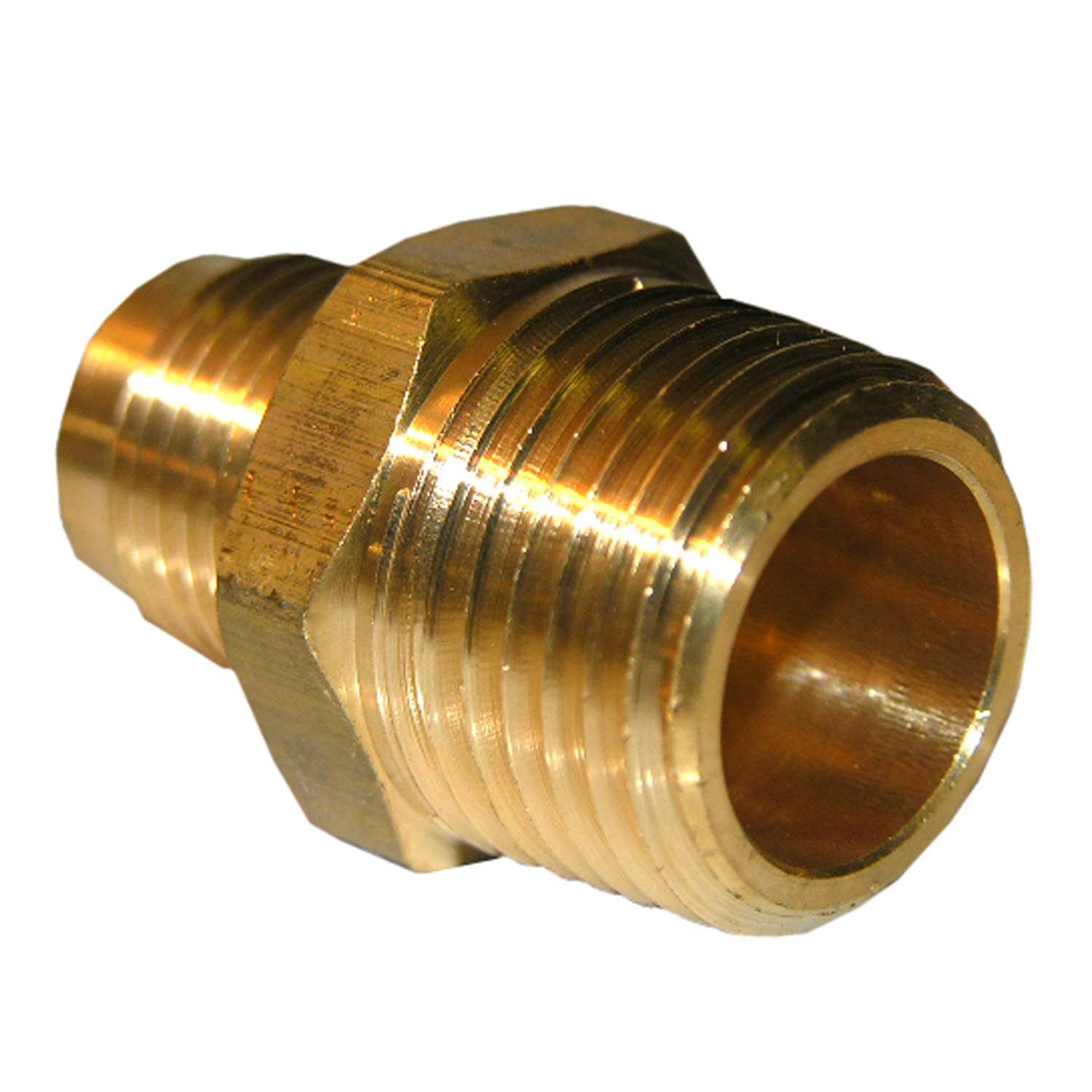 17-4833 Pipe Adapter, 3/8 x 1/2 in, Male Flare x MPT, Brass, 900 psi Pressure
