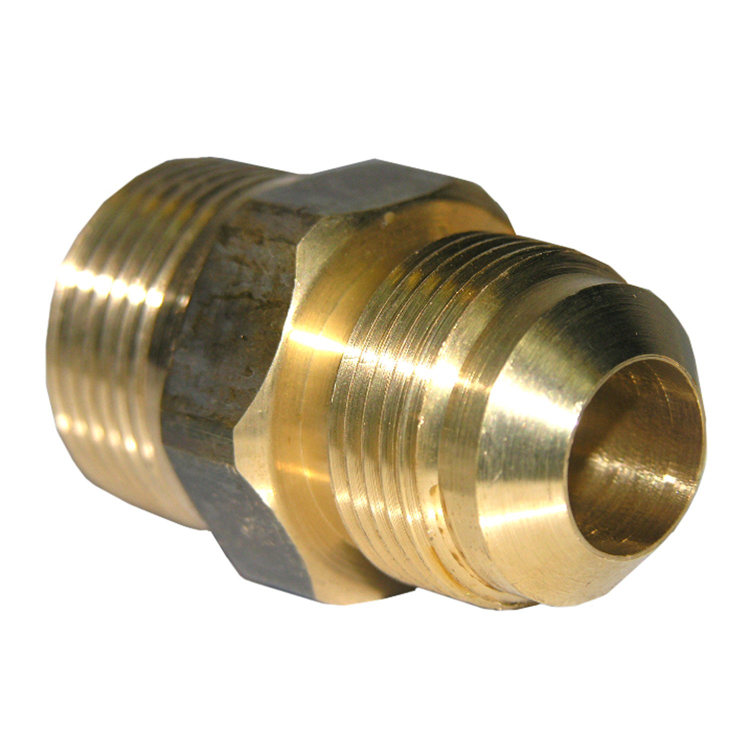 17-4877 Pipe Adapter, 15/16 x 1/2 in, Male Flare x MPT, Brass, 200 psi Pressure