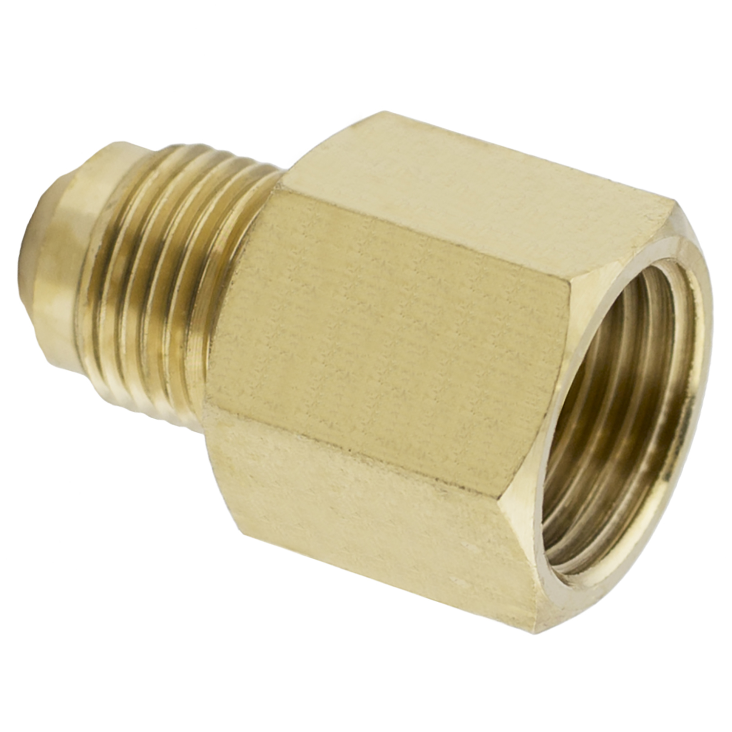 17-5847 Pipe Adapter, 1/2 x 3/8 in, Female Flare x Male Flare, Brass, 700 psi Pressure