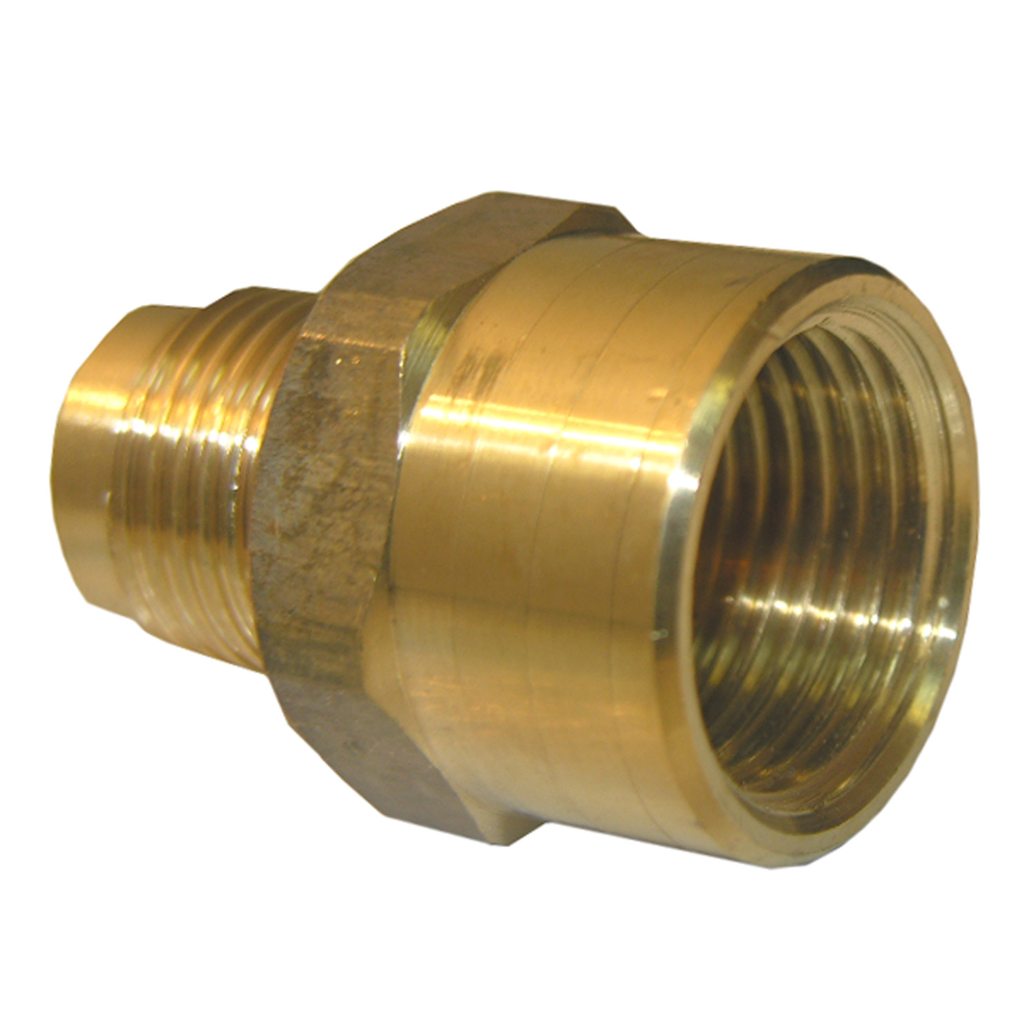 17-5855 Pipe Adapter, 5/8 x 1/2 in, Female Flare x Male Flare, Brass, 640 psi Pressure