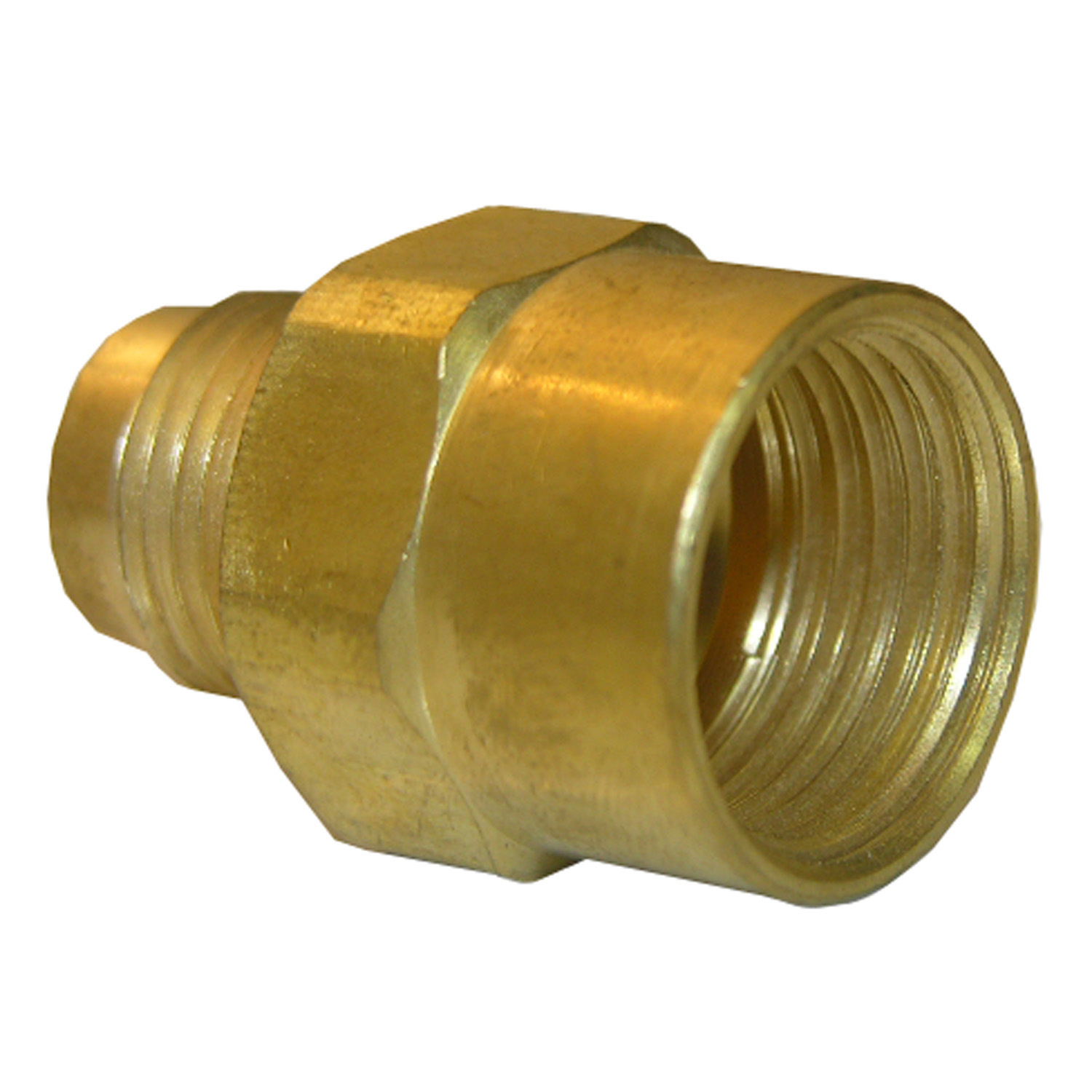 17-5859 Pipe Adapter, 5/8 x 15/16 in, Female Flare x Male Flare, Brass, 640 psi Pressure