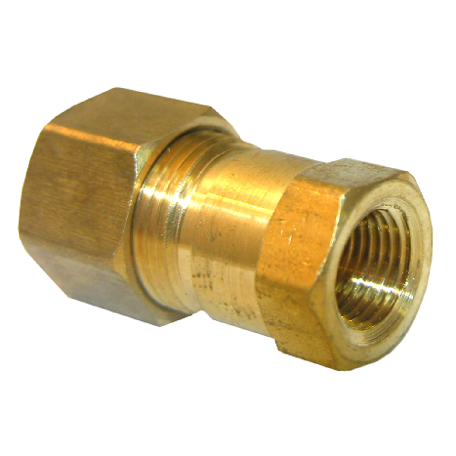 17-6633 Pipe Adapter, 3/8 x 1/4 in, Compression x FPT, Brass, 150 psi Pressure