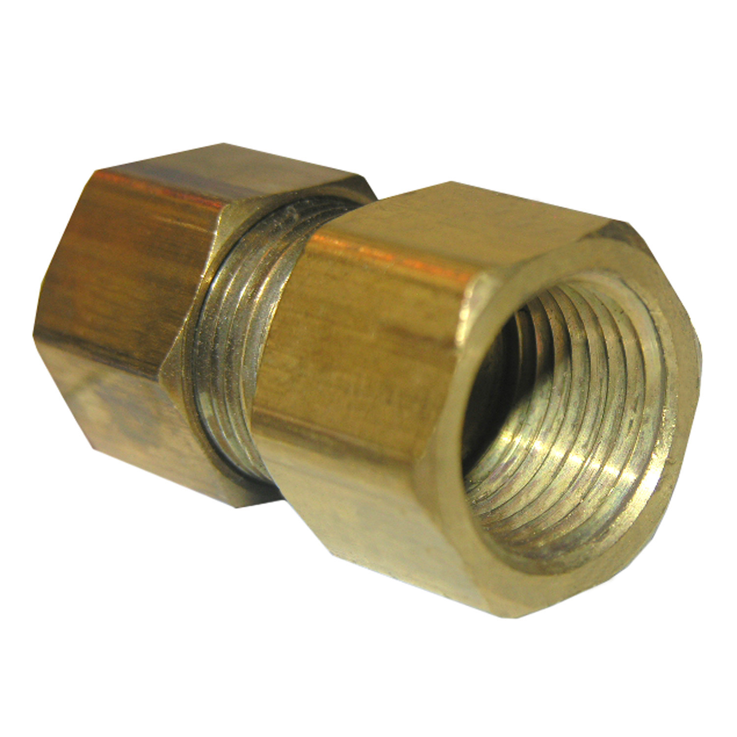17-6649 Pipe Adapter, 1/2 x 3/8 in, Compression x FPT, Brass, 200 psi Pressure