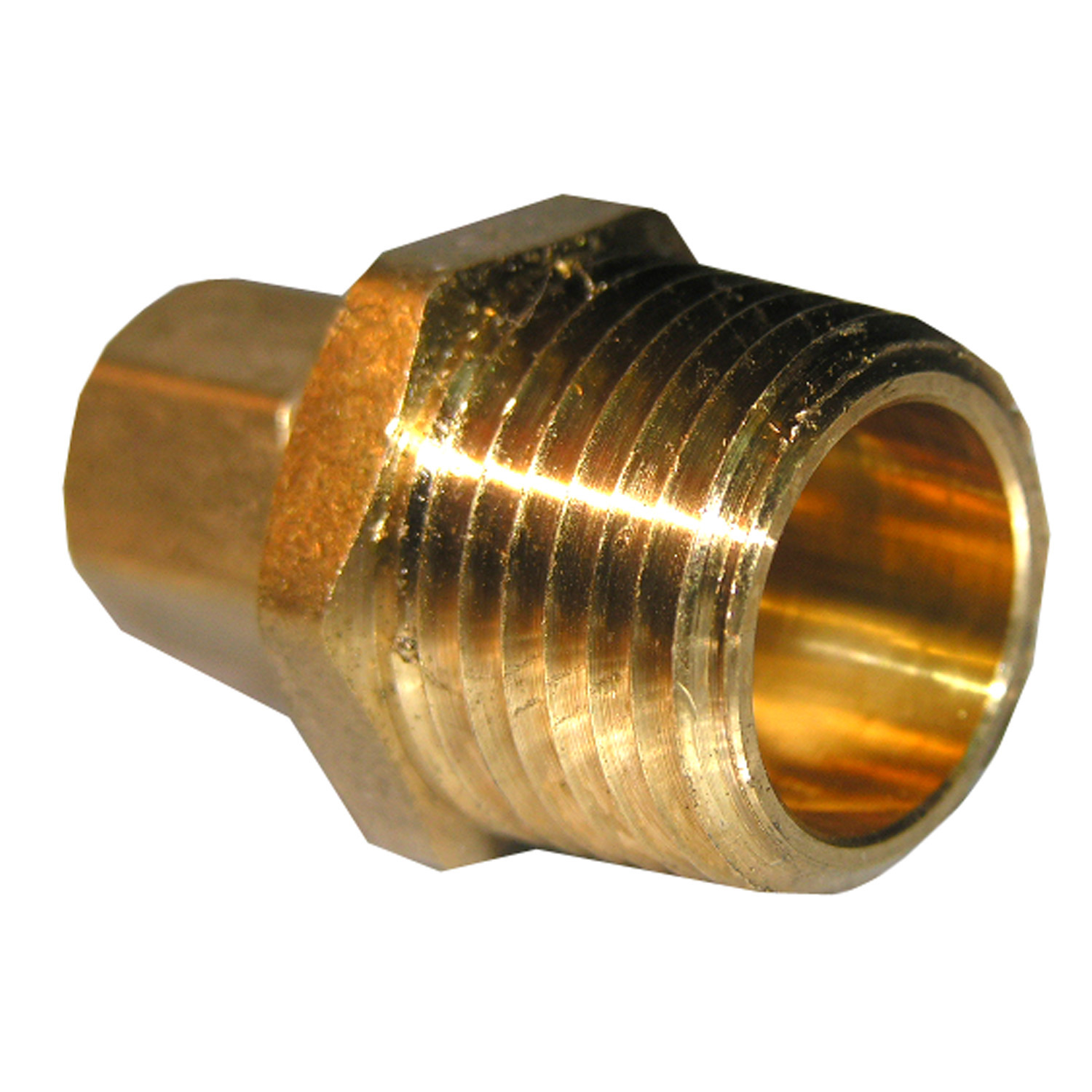 17-6817 Pipe Adapter, 1/4 x 1/2 in, Compression x MPT, Brass, 150 psi Pressure