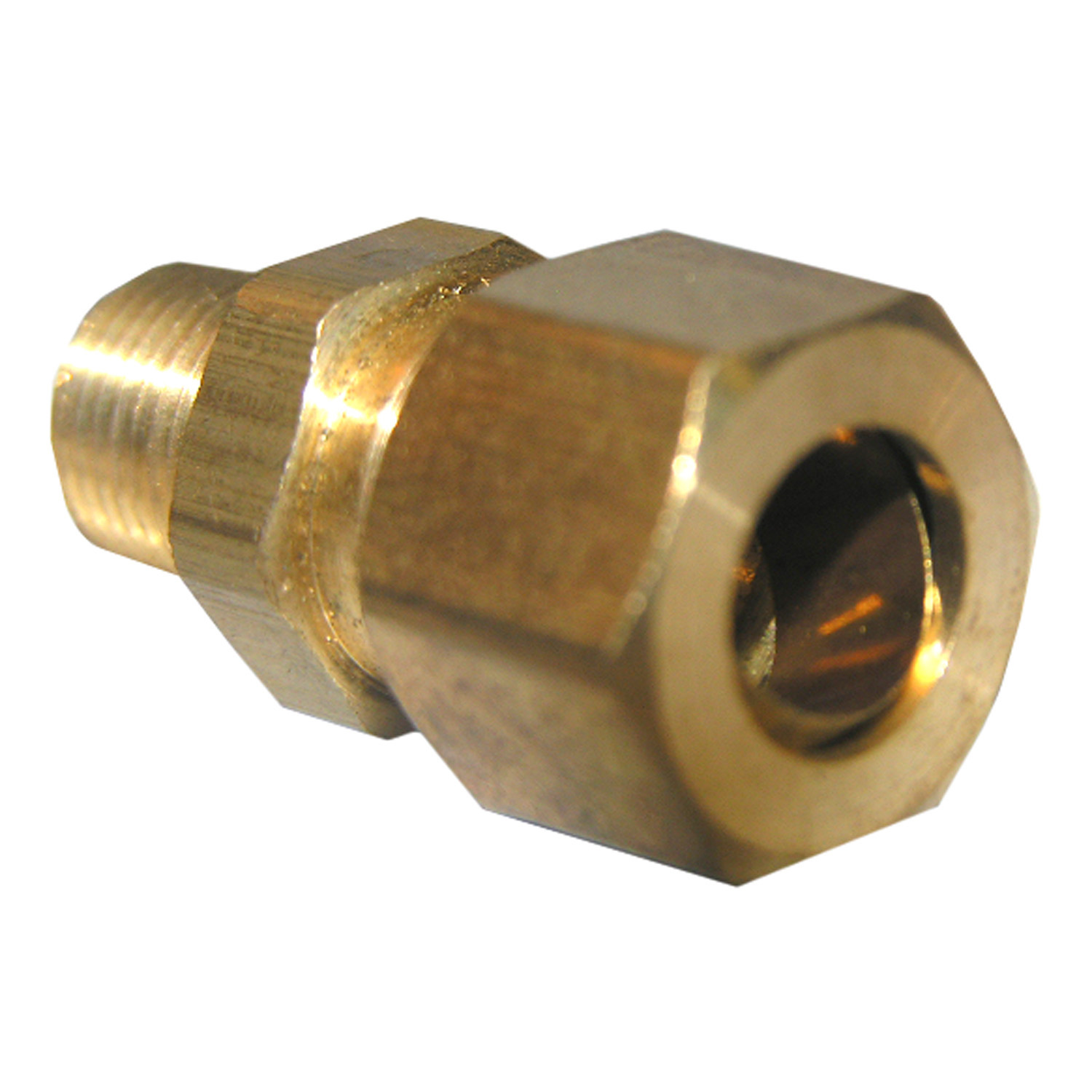 17-6831 Pipe Adapter, 3/8 x 1/8 in, Compression x MPT, Brass, 150 psi Pressure