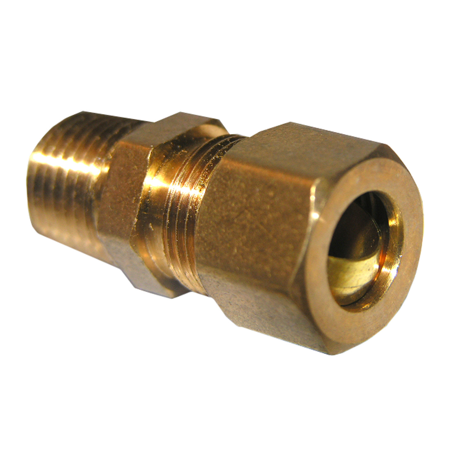 17-6833 Pipe Adapter, 3/8 x 1/4 in, Compression x MPT, Brass, 150 psi Pressure