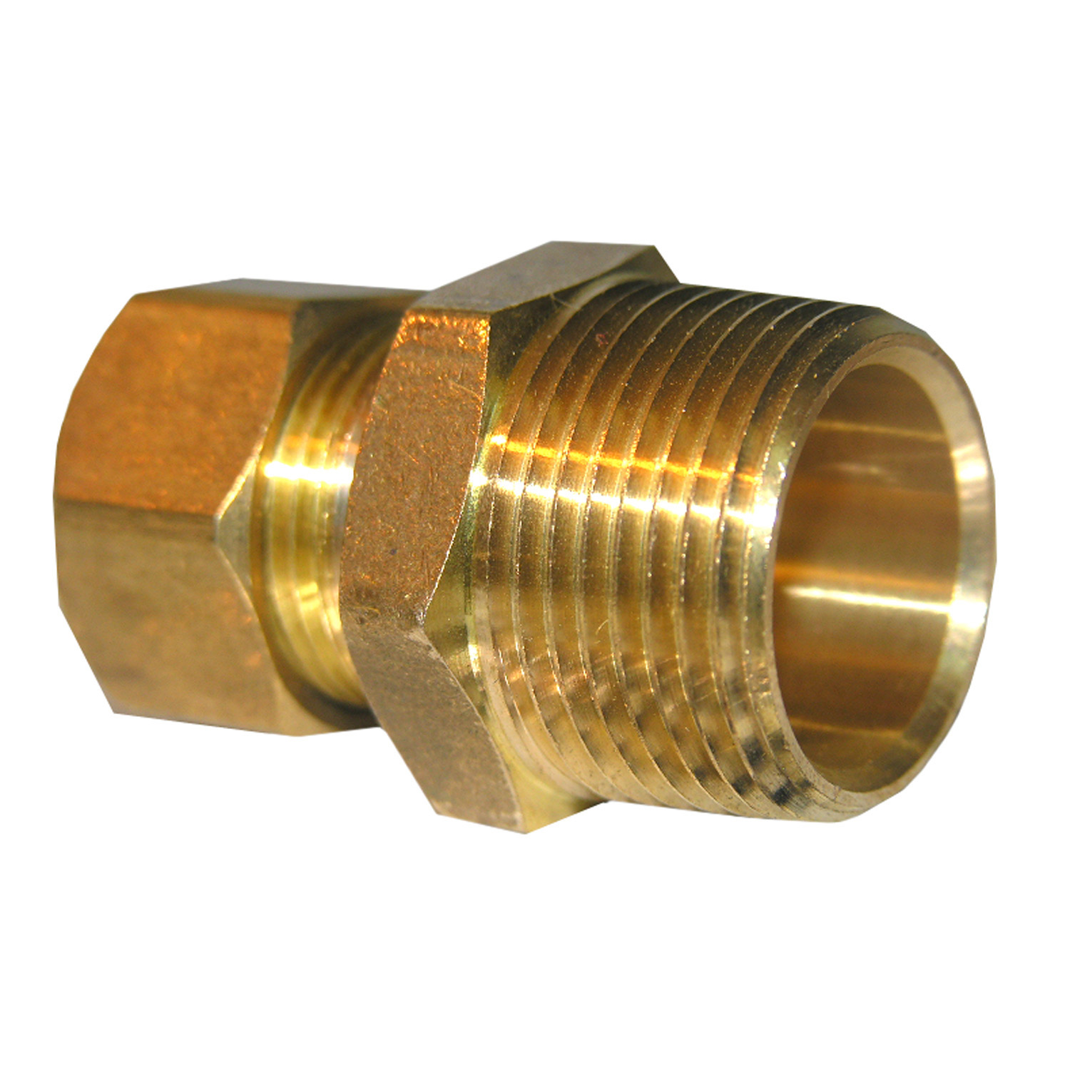 17-6861 Pipe Adapter, 5/8 x 3/4 in, Compression x MPT, Brass, 200 psi Pressure