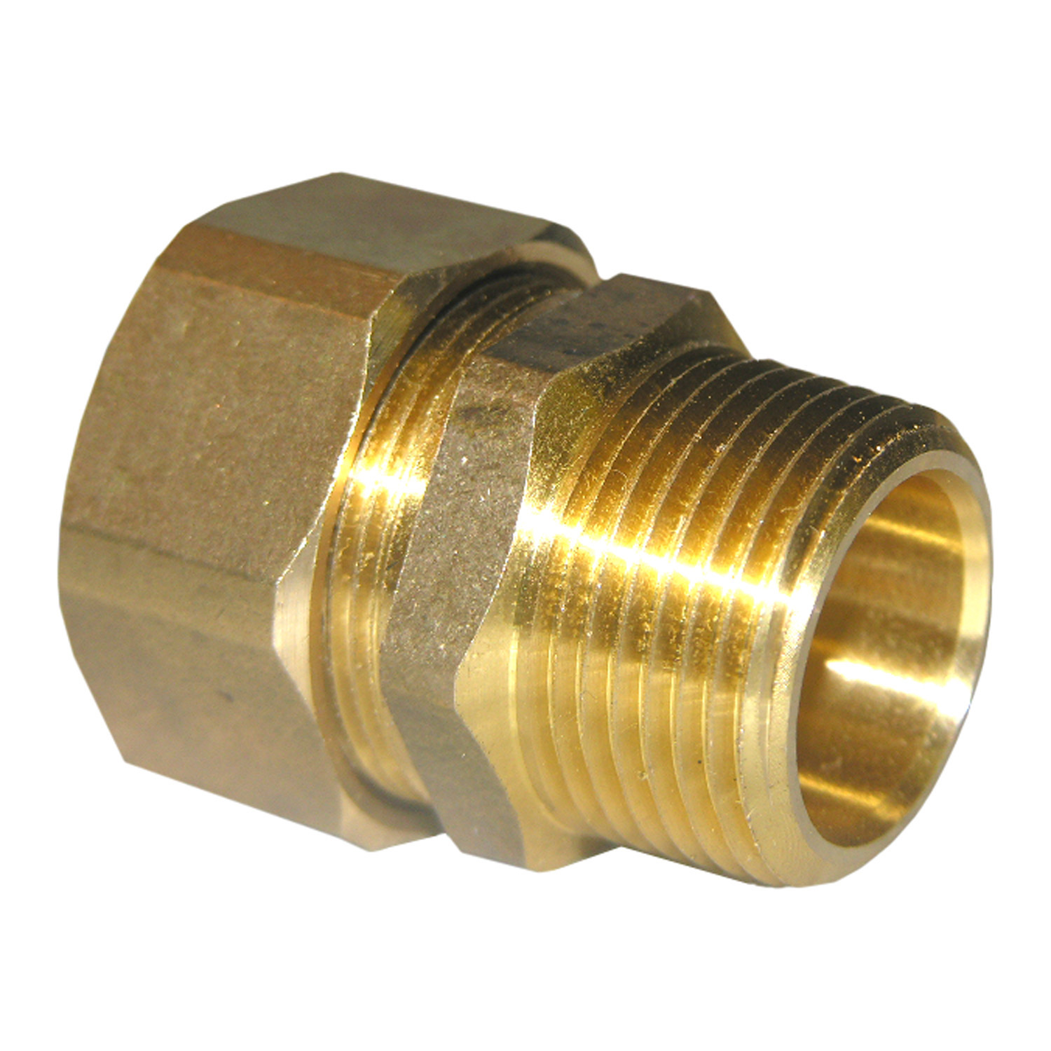 17-6871 Pipe Adapter, 7/8 x 3/4 in, Compression x MPT, Brass, 200 psi Pressure