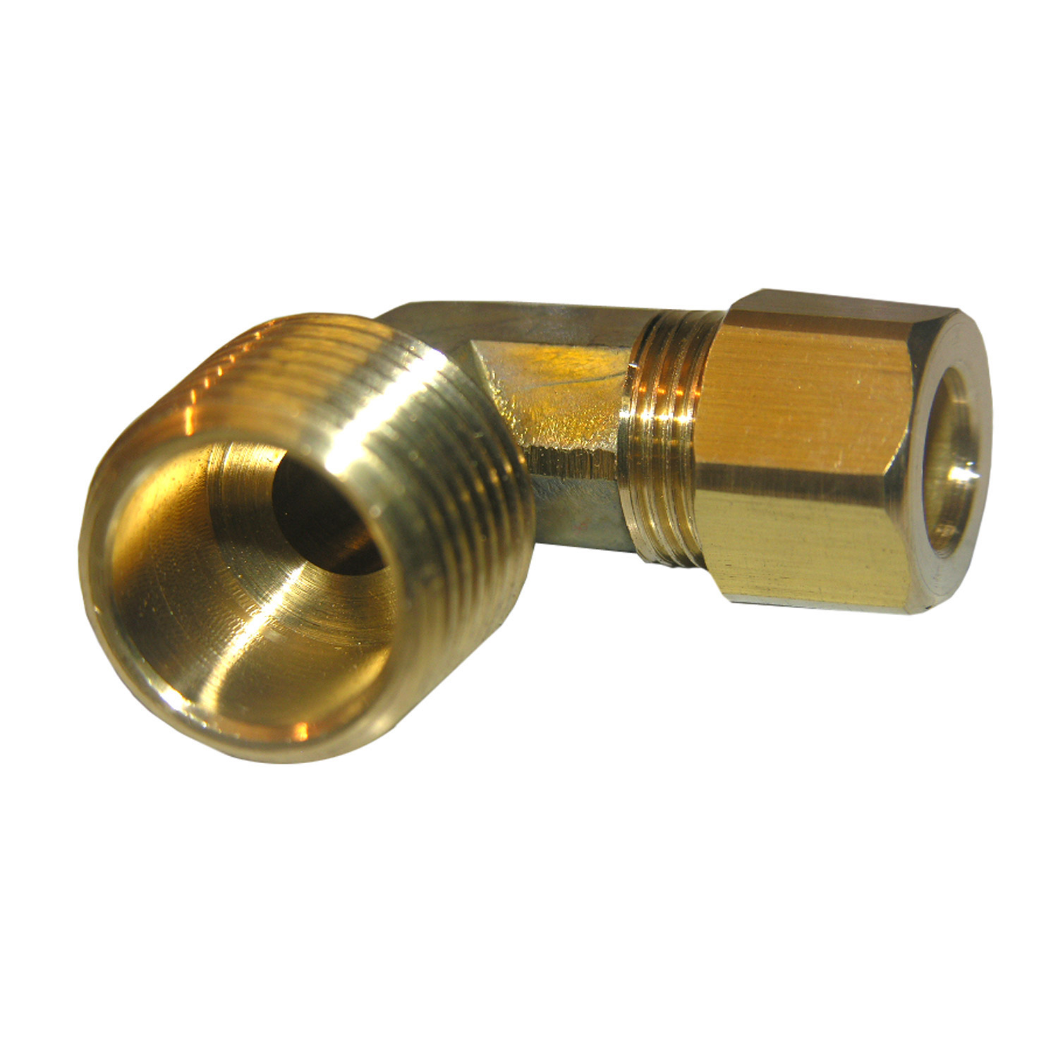 17-6931 Pipe Elbow, 3/8 in, Compression x MIP, 90 deg Angle, Brass, 150 psi Pressure