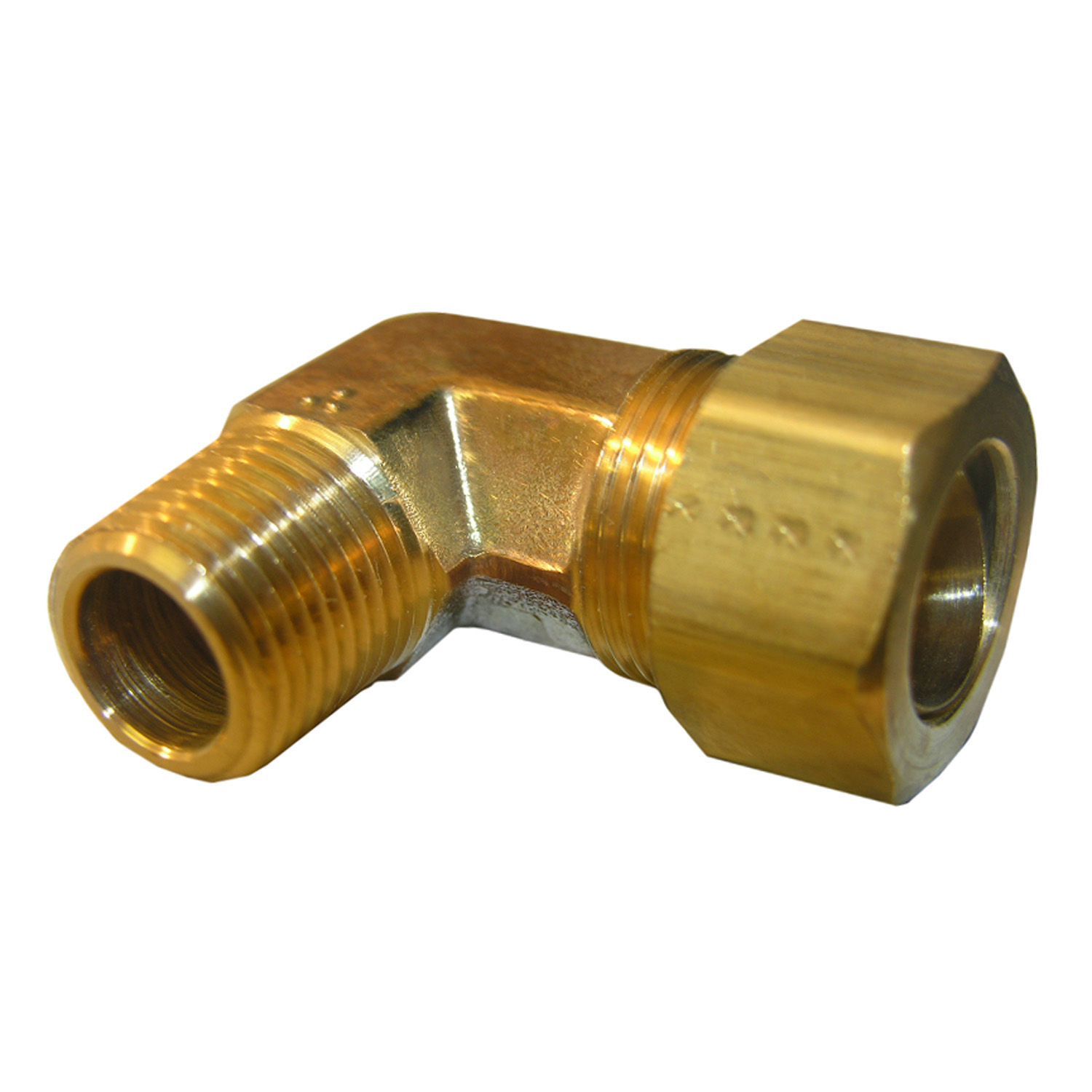 17-6955 Pipe Elbow, 5/8 x 1/2 in, Compression x MIP, 90 deg Angle, Brass, 200 psi Pressure