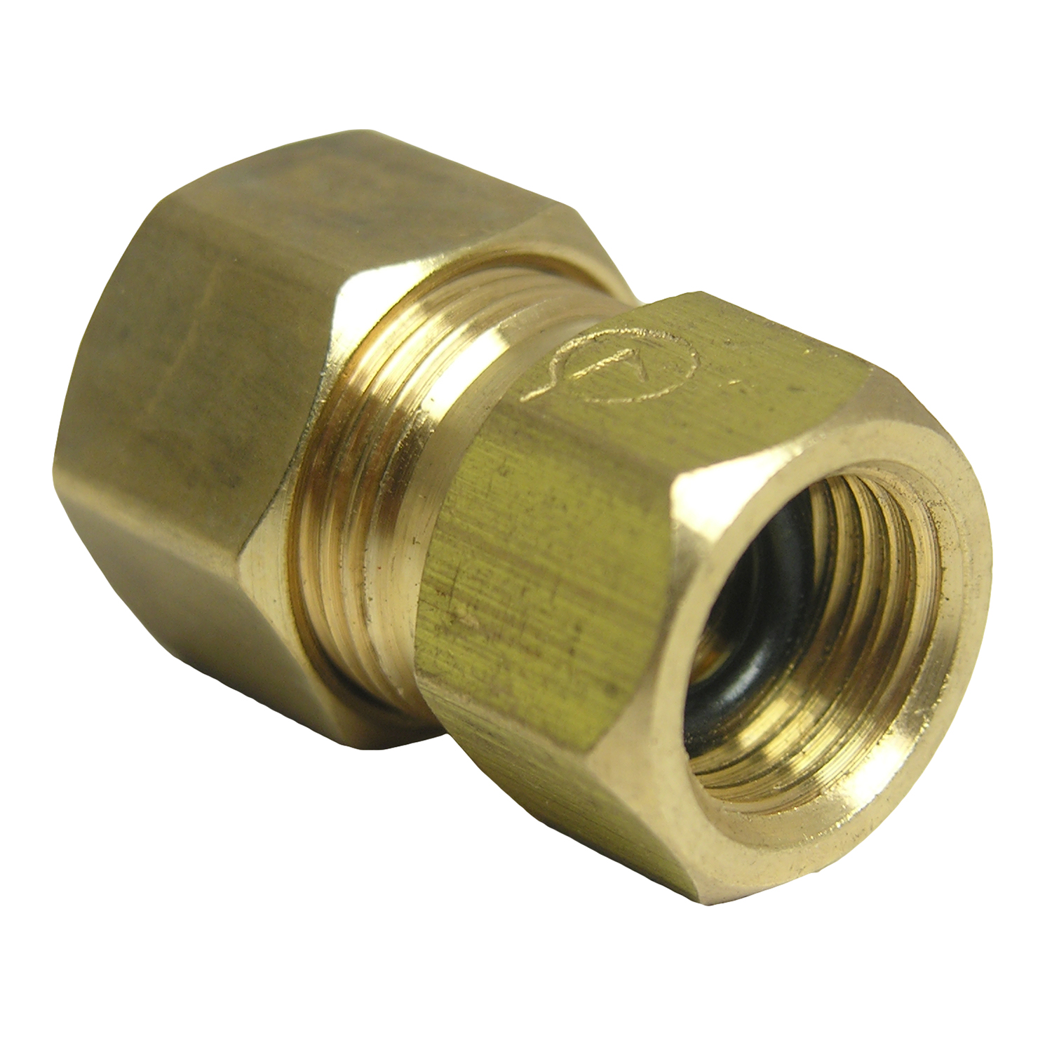17-6759 Pipe Adapter, 1/4 x 3/8 in, Female Compression x Male Compression, Brass, 200 psi Pressure