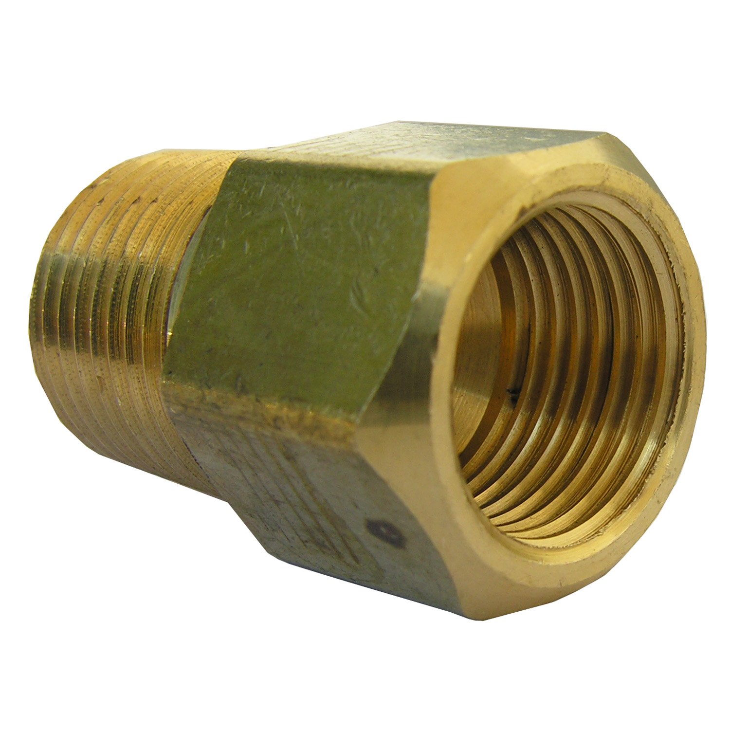 17-6787 Pipe Adapter, 1/2 x 3/8 in, Female Flare x MIP, Brass, 700 psi Pressure