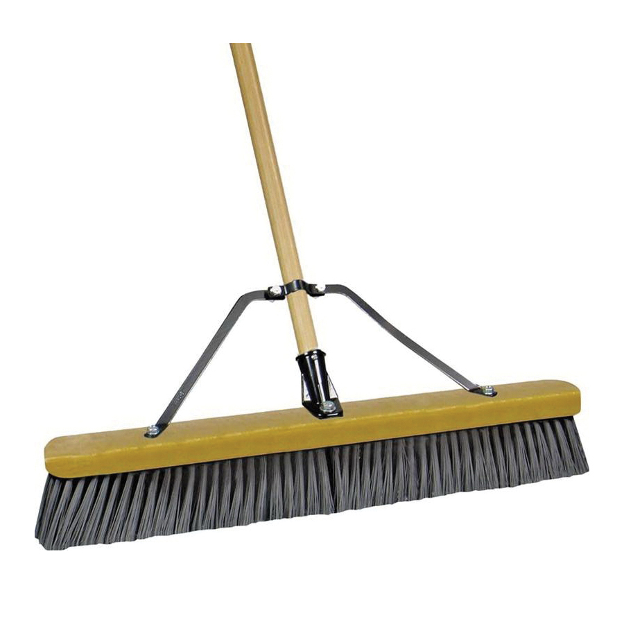 868SU Push Broom,3 1/8 in L Trim, 24 in Sweep Face, Poly Fiber Bristle, Wood Handle