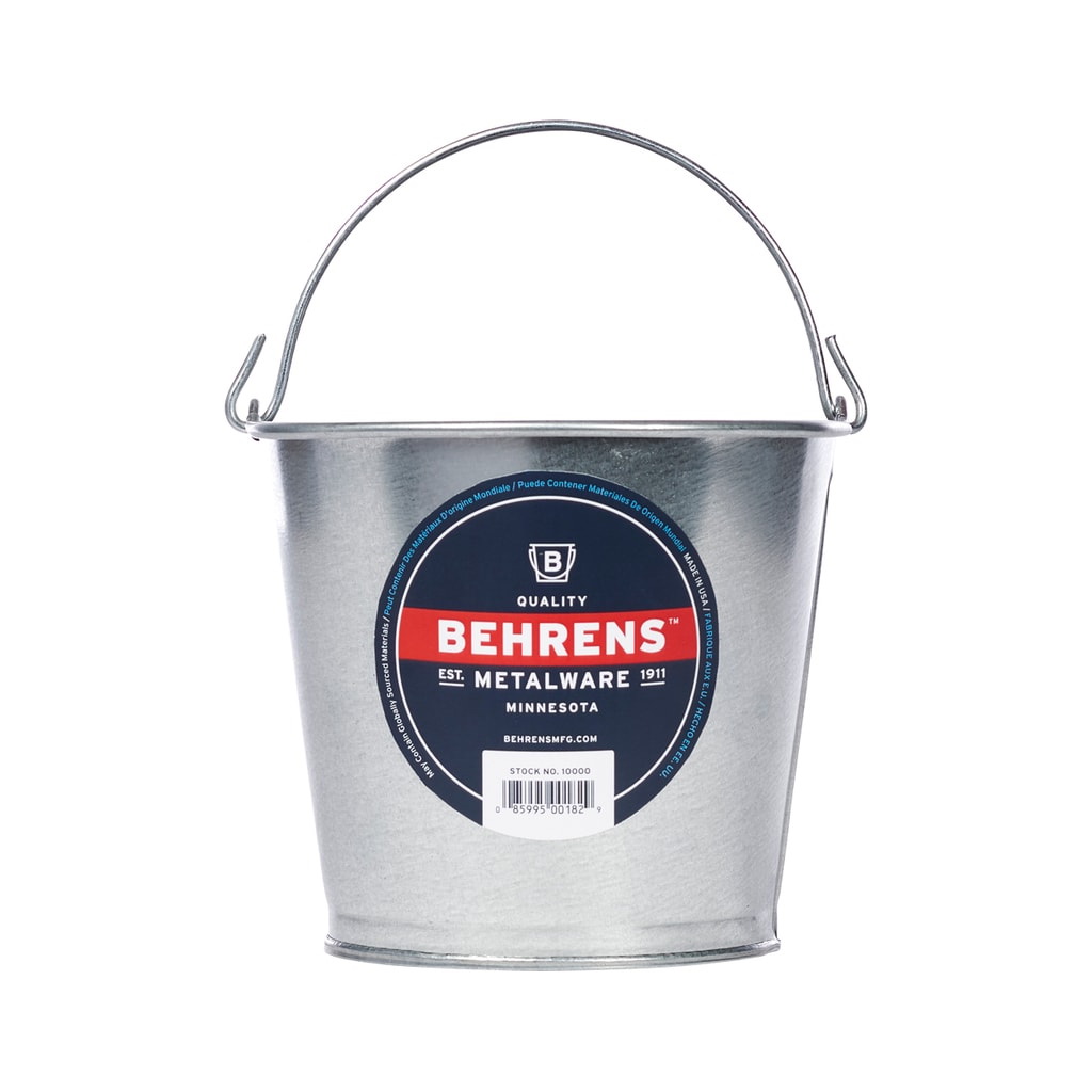1202GS Utility Pail, 2 qt Capacity, Steel, Galvanized