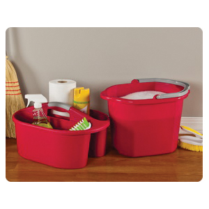 Sterilite 11215806 Dual Spout Pail, 16 qt Capacity, Classic Red