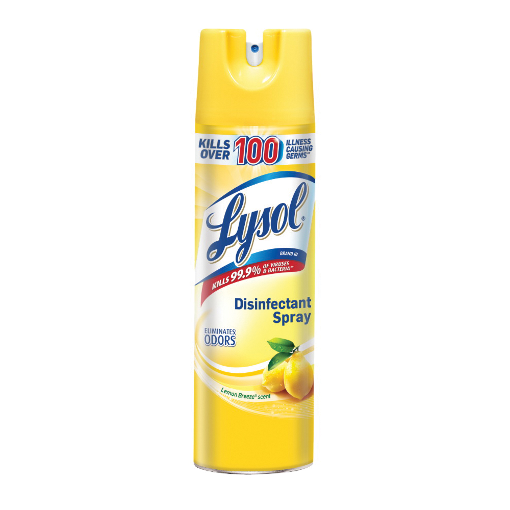 1920087871 Disinfectant Spray, 12.5 oz, Liquid, Lemon Breeze, Clear
