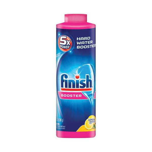 Finish 5170085272 Detergent Booster, 14 oz, Solid, Lemon Sparkle, White - 1