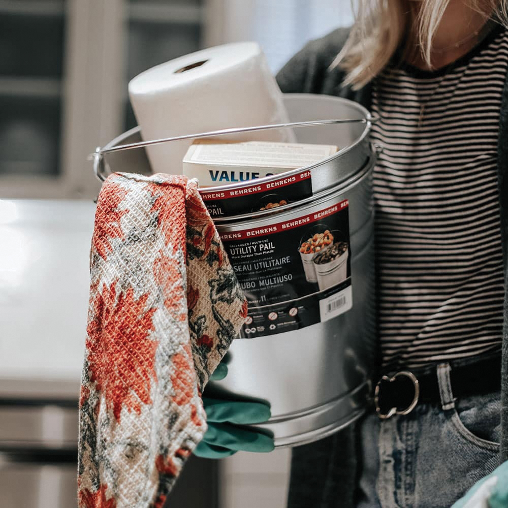 Behrens 1214GS Utility Pail, 14 qt Capacity, Steel, Galvanized