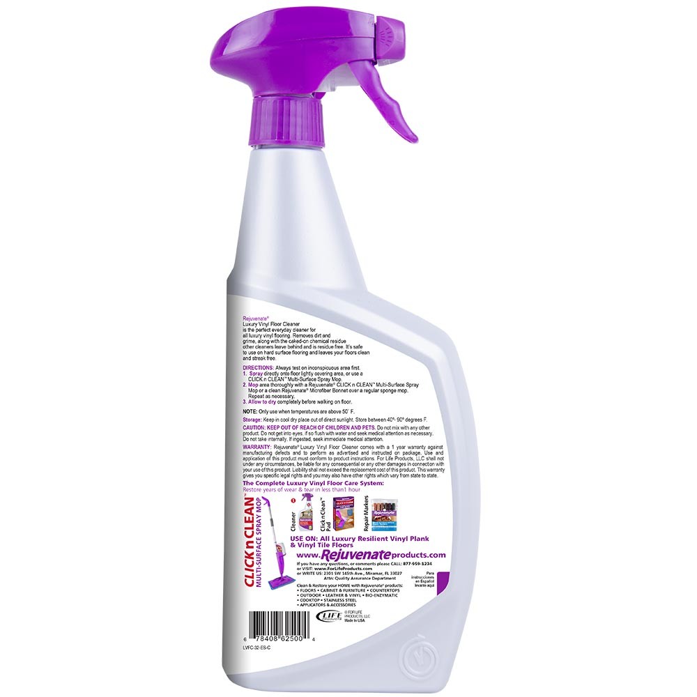 Vinyl Floor Cleaner, Rejuvenate, 32 oz, Liquid, Slight Aromatic, Clear - 3