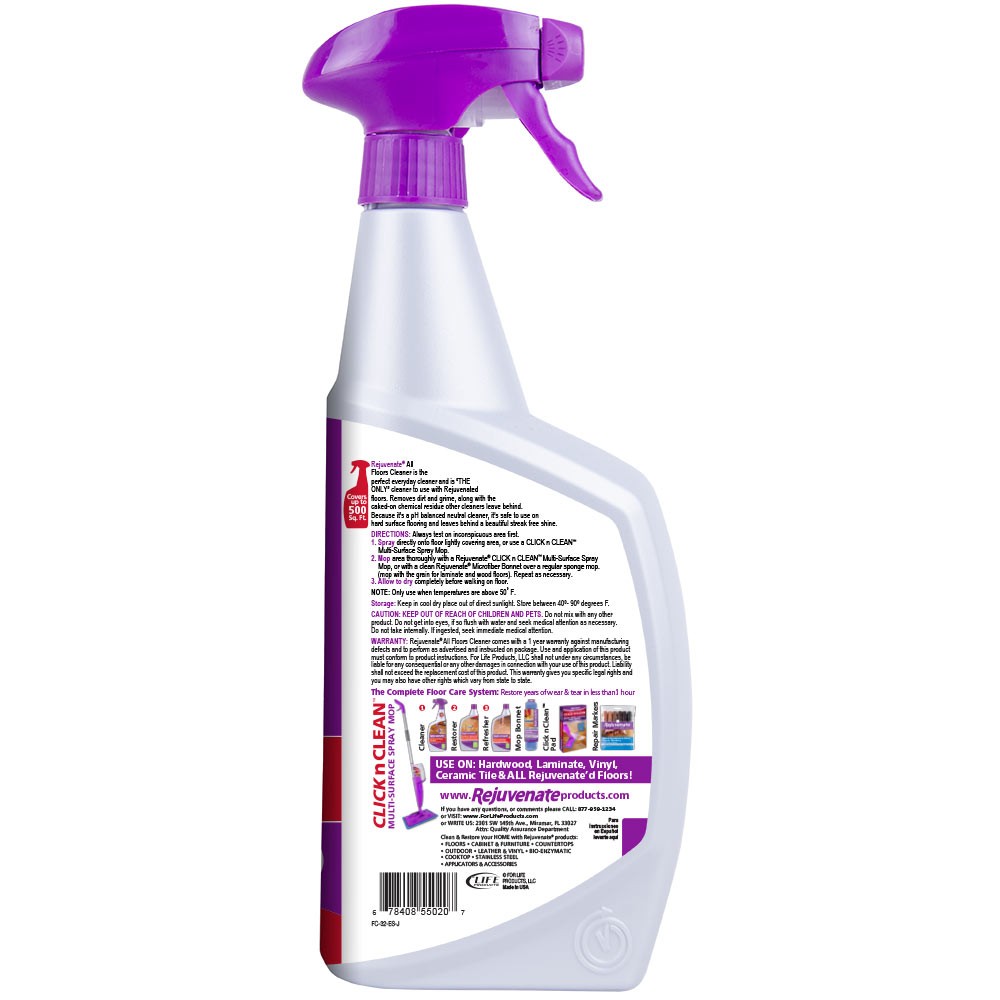 Rejuvenate RJFC32RTU-1 Floor Cleaner, 32 oz Bottle, Liquid, Slight Aromatic, Clear - 3
