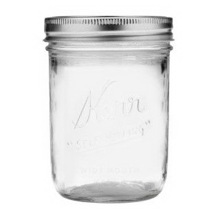 Kerr 0518 Mason Jars with Lid and Band, 16 oz Capacity, Glass, Clear Cap/Lid - 2