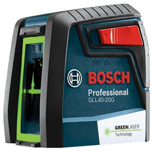 Bosch GLL40-20G Laser Level, 40 ft, +/-5/16 in Accuracy, 2 -Beam, 2 -Line, Green Laser - 5