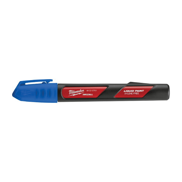 Milwaukee INKZALL Series 48-22-3761 Liquid Paint Marker, Blue/Red, 6.09 in L, Plastic Barrel