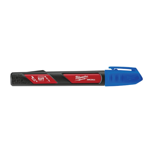 Milwaukee INKZALL Series 48-22-3761 Liquid Paint Marker, Blue/Red, 6.09 in L, Plastic Barrel