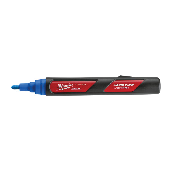 Milwaukee INKZALL Series 48-22-3761 Liquid Paint Marker, Blue/Red, 6.09 in L, Plastic Barrel