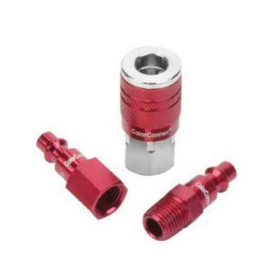 A73452D Coupler and Plug Kit, Industrial Interchange, Aluminum/Steel, Red