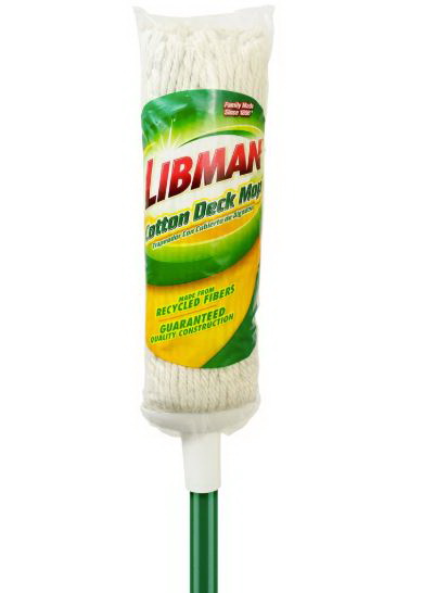 Libman 0088 Deck Mop, 47.63 in L, Cotton Mop Head, Steel Handle