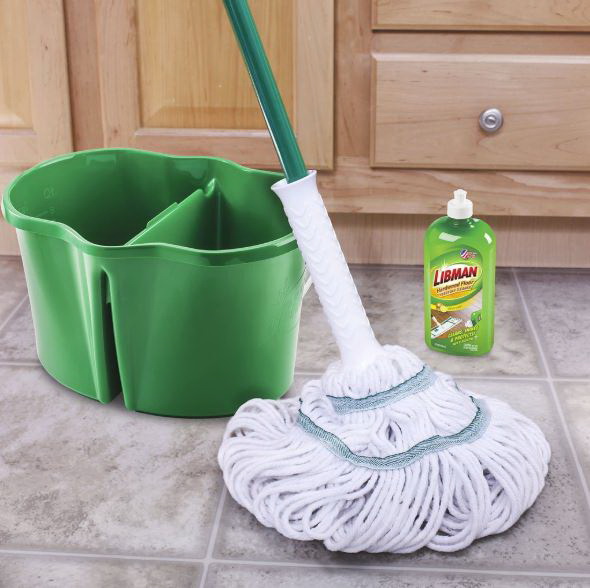 LIBMAN TORNADO 2030 Mop, 55-1/4 in L, Quick-Connect Mop Connection, Cotton/Synthetic Mop Head, Steel Handle - 3