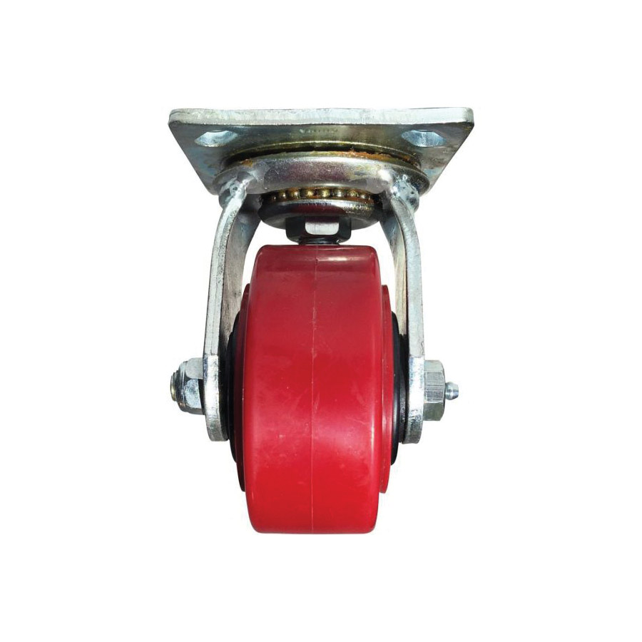 Swivel Caster, Shepherd Hardware, 4 in Dia Wheel, Polyurethane Wheel, Red, 600 lb - 3