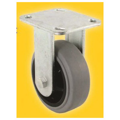 9813 Rigid Caster, 8 in Dia Wheel, Thermoplastic Rubber Wheel, Black/Gray, 700 lb