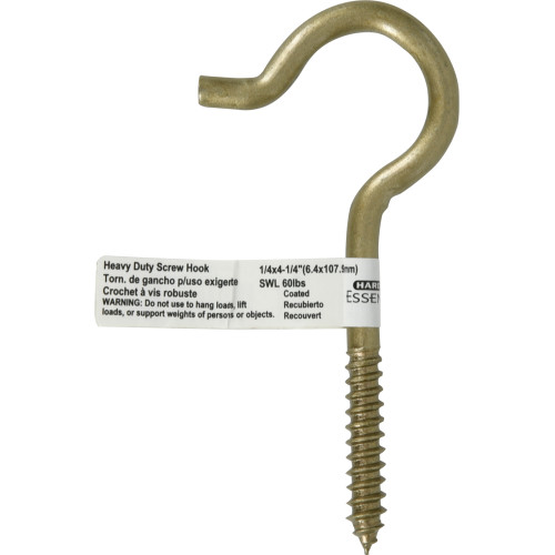 Hillman 322600 Screw Hook, 4-1/2 in L, Steel