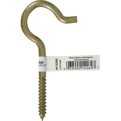 Hillman 322600 Screw Hook, 4-1/2 in L, Steel