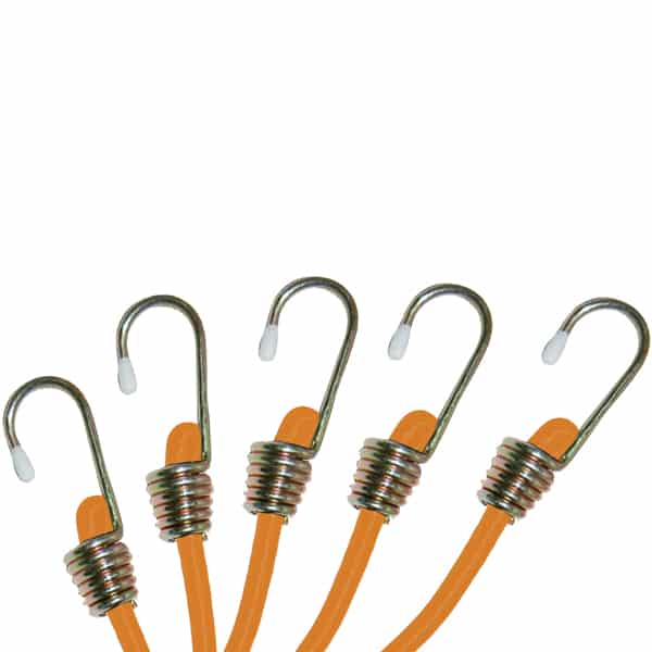 Bungee Cord, Ancra, 9 to 10 mm Dia, 18 in L, Polyester, Orange, Hook End - 2