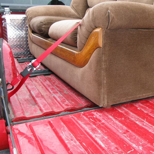Tie-Down, Ancra, 1 in W, 13 ft L, Polyester, Red, 300 lb Working Load, S-Hook End, 1 pk - 3