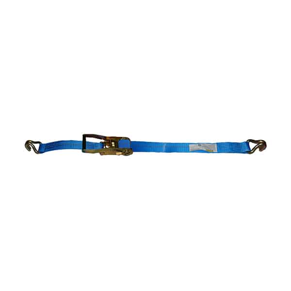 Ratchet Tie-Down, Ancra, 2 in W, 40 ft L, Polyester, Blue, 3333 lb Working Load, J-Hook End - 2