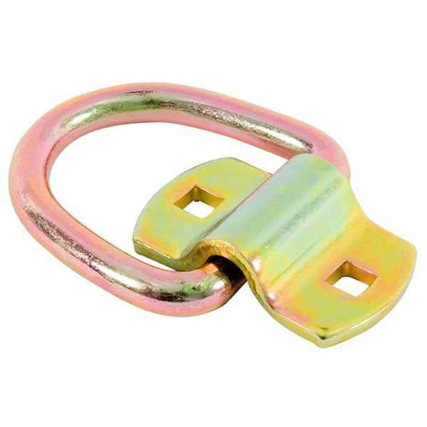 D-Ring Anchor, Keeper, with Surface Mount Bracket, Heavy-Duty, 3-3/8 inch, Yellow Zinc - 2