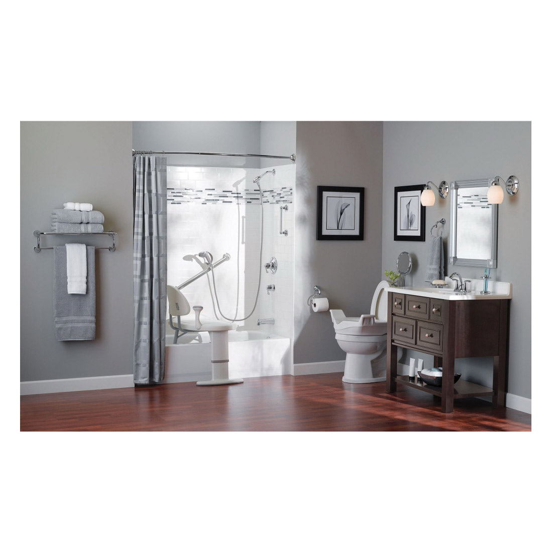Home Care Designer Grab Bar, Moen, 24 in L, Brushed Nickel - 2