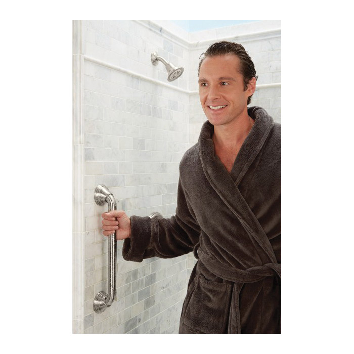Home Care Designer Grab Bar, Moen, 16 in L, Brushed Nickel - 3