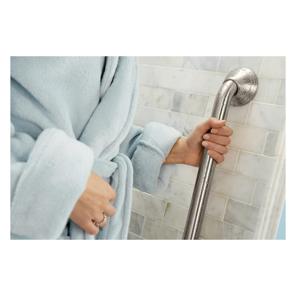 Home Care Designer Grab Bar, Moen, 16 in L, Brushed Nickel - 4