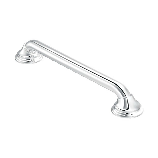 Bath Safety Designer Grab Bar, Moen, 16 in L , Chrome - 1
